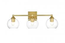  LD7308W25BRA - Foster 3 Light Brass and Clear Bath Sconce