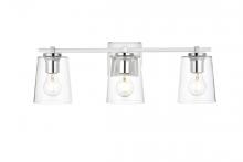  LD7310W23CH - Kacey 3 Light Chrome and Clear Bath Sconce