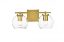  LD7311W15BRA - Juelz 2 Light Brass and Clear Bath Sconce