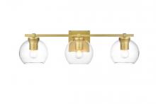  LD7311W24BRA - Juelz 3 Light Brass and Clear Bath Sconce