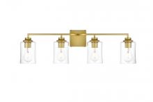  LD7314W32BRA - Ronnie 4 Light Brass and Clear Bath Sconce