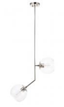  LD8039D8C - Ryland 2 Light Chrome and Clear Glass Pendant