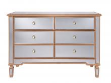  MF6-1117G - 6 Drawer Dresser 48 In.x18 In.x32 In. in Gold Paint