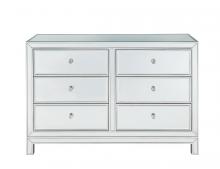  MF72017 - Dresser 6 Drawers 48in. Wx18in. Din.x32in. H in Antique Silver Paint