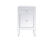 Elegant MF72035WH - 18 inch mirrored end table in white