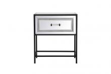  MF73015BK - 21 Inch Mirrored One Drawer End Table in Black