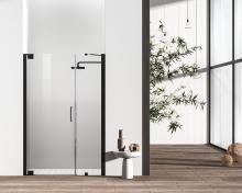  SD404-4872MBK - Semi-frameless Hinged Shower Door 48x72 Matte Black