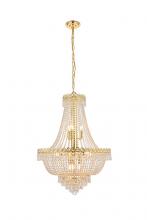  V1900D24G/RC - Century 12 Light Gold Chandelier Clear Royal Cut Crystal