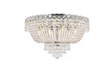  V1900F20C/RC - Century 9 Light Chrome Flush Mount Clear Royal Cut Crystal