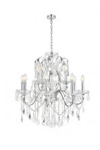  V2015D28C/RC - St. Francis 12 Light Chrome Chandelier Clear Royal Cut Crystal