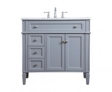  VF12536GR - 36 Inch Single Bathroom Vanity in Grey