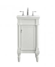  VF13018AW-VW - 18 Inch Single Bathroom Vanity in Antique White with Ivory White Engineered Marble