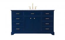  VF15060BL - 60 Inch Single Bathroom Vanity in Blue