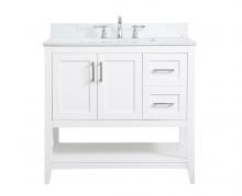  VF16036WH-BS - 36 Inch Single Bathroom Vanity in White with Backsplash