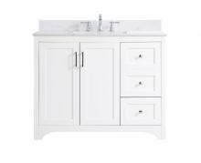  VF17042WH-BS - 42 Inch Single Bathroom Vanity in White with Backsplash