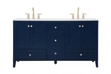  VF18060DBL - 60 Inch Double Bathroom Vanity in Blue