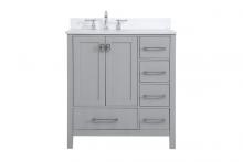  VF18832GR-BS - 32 Inch Single Bathroom Vanity in Gray with Backsplash