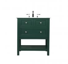  VF27030GN - 30 Inch Single Bathroom Vanity in Green