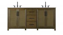  VF29572DHO - 72  Inch Double Bathroom Vanity In Hazel Oak