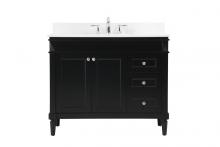  VF31842BK-BS - 42 Inch Single Bathroom Vanity in Black with Backsplash