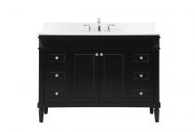  VF31848BK-BS - 48 Inch Single Bathroom Vanity in Black with Backsplash