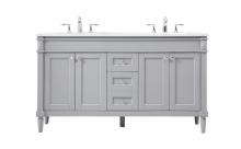  VF31860DGR - 60 Inch Double Bathroom Vanity in Grey