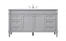  VF31860GR - 60 Inch Single Bathroom Vanity in Grey