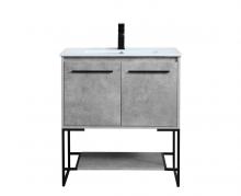  VF42030CG - 30 Inch Single Bathroom Vanity in Concrete Grey