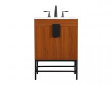  VF48824MTK - 24 Inch Single Bathroom Vanity in Teak