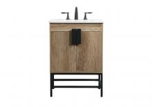 Elegant VF48824NT - 24 inch Single bathroom vanity in natural oak