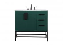 Elegant VF48836MGN - 36 inch Single bathroom vanity in green