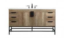  VF48860NT - 60 Inch Single Bathroom Vanity in Natural Oak