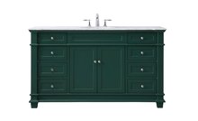  VF50060DGN - 60 Inch Double Bathroom Vanity Set in Green