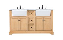  VF60260DNW - 60 Inch Double Bathroom Vanity in Natural Wood