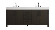  VF60672DMMB - 72 inch Double Bathroom Vanity In Mocha Brown