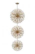  2500G48L3SG - Vera 48 Inch Three Tiers Crystal Starburst Chandelier in Satin Gold