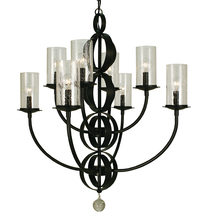  1048 MBLACK - 8-Light Matte Black Compass Dining Chandelier