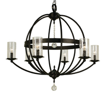  1077 BN/F - 6-Light Brushed Nickel Compass Foyer Chandelier