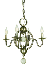  1159 BN - 4-Light Brushed Nickel Quatrefoil Mini Chandelier