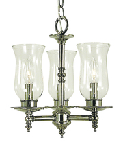 Framburg 2508 AB - 3-Light Antique Brass Sheraton Mini Chandelier