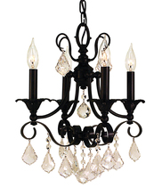  2974 MBLACK - 4-Light Matte Black Liebestraum Mini Chandelier