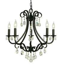 Framburg 2995 MBLACK - 5-Light Matte Black Liebestraum Dining Chandelier