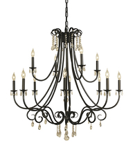  2997 MBLACK - 12-Light Matte Black Liebestraum Foyer Chandelier