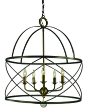  4415 MB/AB - 5-Light Mahogany Bronze/Antique Brass Nantucket Chandelier