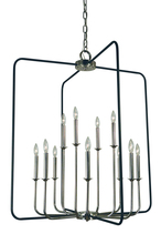  4912 PN/MBLACK - 12-Light Polished Nickel/Matte Black Boulevard Chandelier