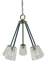  4999 PN/MBLACK - 5 Light Polished Nickel/Matte Black Felix Chandelier