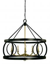  5705 MBLACK/SB - 5-Light Matte Black/Satin Pewter Amelia Dining Chandelier