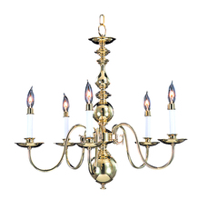  9126 PB - 5-Light Polished Brass Jamestown Dining Chandelier