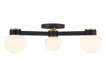  M60079MBKNB - 3-Light Ceiling Light in Matte Black with Natural Brass