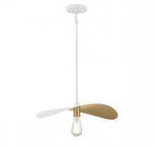  M7031WHNB - 1-Light Pendant in White and Painted Gold